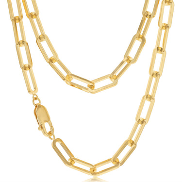 9ct Yellow Gold Silver Filled Paperclip 45cm Chain