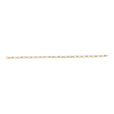 9ct Yellow Gold Silverfilled Cubic Zirconia Infinity 19cm Bracelet