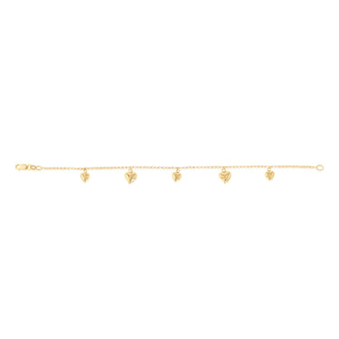 9ct Yellow Gold Silverfilled Heart Belcher 19cm Bracelet