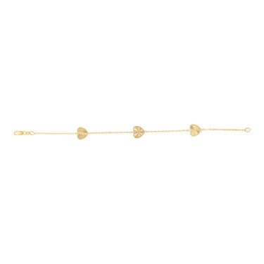 9ct Yellow Gold Silverfilled Heart 19cm Bracelet