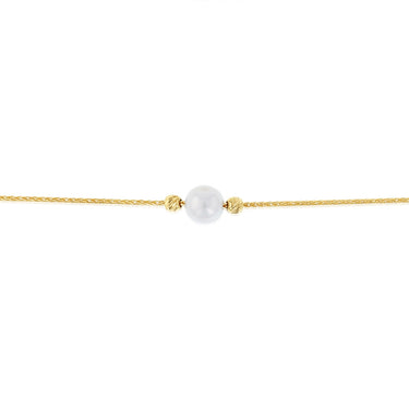 9ct Yellow Gold Silverfilled Freshwater Pearl Bolo Bracelet
