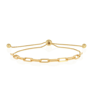 9ct Yellow Gold Silverfilled Paperclip Bolo Bracelet