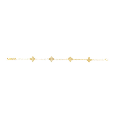 9ct Yellow Gold Silverfilled Clover Bracelet