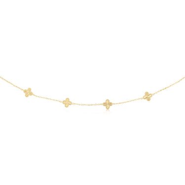 9ct Yellow Gold Silver Filled Clover Necklace