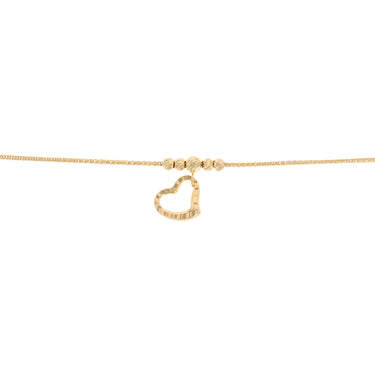 9ct Yellow Gold Silverfilled Dicut Heart Bolo Bracelet