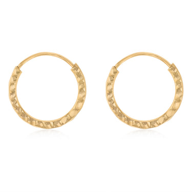 9ct Yellow Gold Silverfilled Dicut Sleeper Earrings