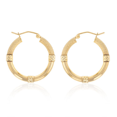 9ct Yellow Silverfilled Fancy Mesh Hoop Earrings