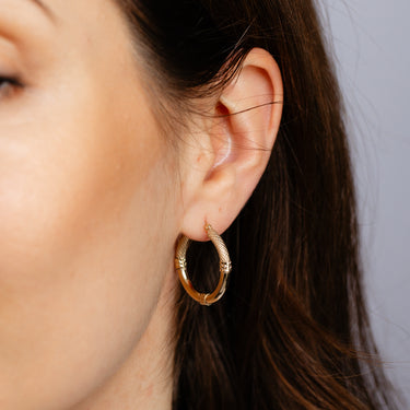 9ct Yellow Silverfilled Fancy Mesh Hoop Earrings