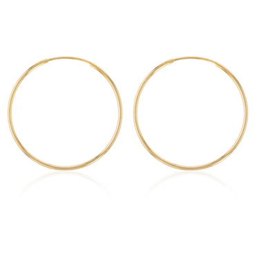 9ct Yellow Gold Silverfilled 30mm Sleeper Earrings