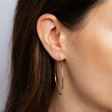 9ct Yellow Gold Silverfilled 50mm Sleeper Earrings