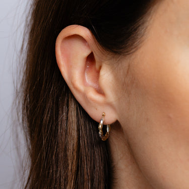 9ct Two Tone Gold Silverfilled Twist Hoop Earrings