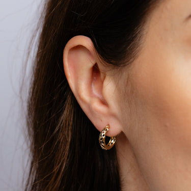 9ct Yellow Gold Silverfilled Mesh Hoop Earrings