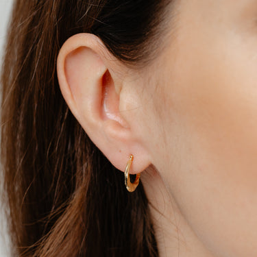 9ct Yellow Gold Silverfilled Dicut Swirl Creole Hoop Earrings