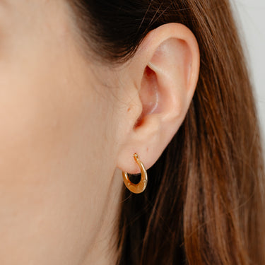 9ct Yellow Gold Silverfilled Fancy Quilted Creole Hoop Earrings