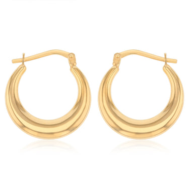 9ct Yellow Gold Silverfilled Creole Hoop Earrings