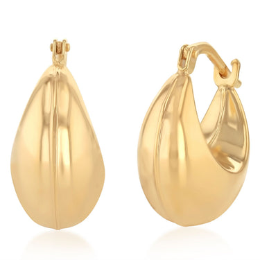 9ct Yellow Gold Silverfilled Chunky Creole Hoop Earrings