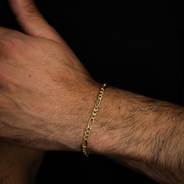 9ct Gold Copper Filled 3:1 Figaro 120 Gauge 19cm Bracelet