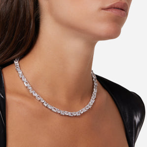 Chiara Ferragni Princess Silver and White Zirconia Necklace