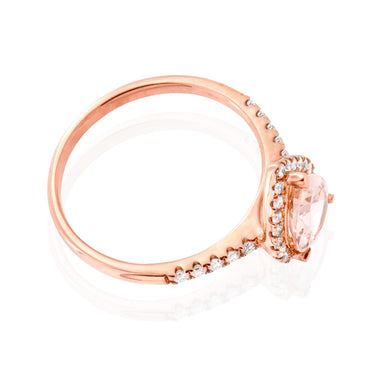 9ct Rose Gold 1.50 Carat Morganite & 0.30 Carat Diamond Ring