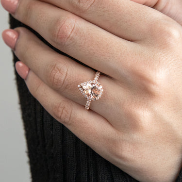 9ct Rose Gold 1.50 Carat Morganite & 0.30 Carat Diamond Ring