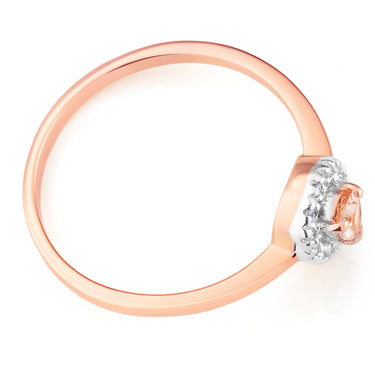 9ct Rose Gold Morganite & Diamond Ring