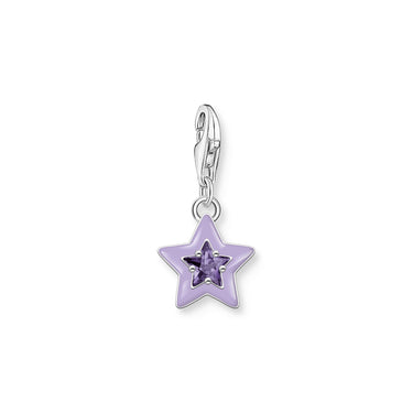 THOMAS SABO Charm Pendant Star with Amethyst-Coloured Stones