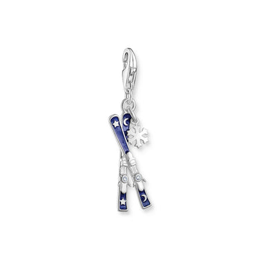 THOMAS SABO Silver Charm Blue Skis With Snowflake Charm