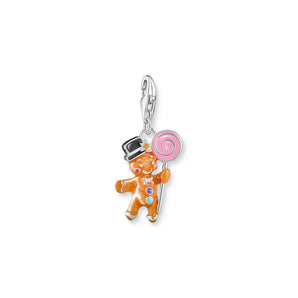 THOMAS SABO Silver Blackened Gingerbread Man Charm With Lollipop