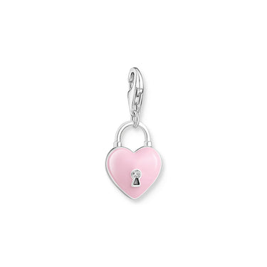 THOMAS SABO Charm Pendant Pink Heart Padlock Silver