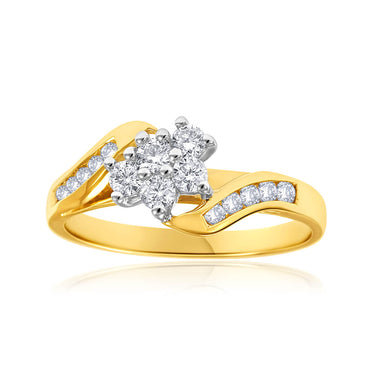 9ct Yellow Gold 1/2 Carat Diamond Enticing Ring