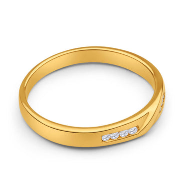 9ct Yellow Gold Diamond Ring  Set with 8 Points of Brilliant Diamonds