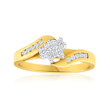 9ct Yellow Gold 1/4 Carat Channel Set Diamond Ring