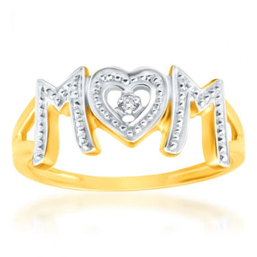 9ct Yellow Gold Beautiful Diamond Ring