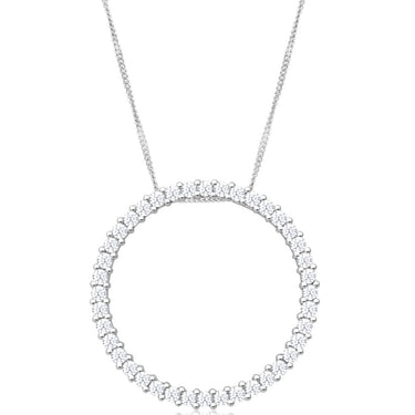 9ct Superb White Gold Diamond Pendant With Chain
