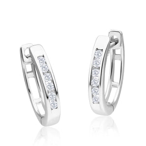 9ct Magnificent White Gold Diamond Hoop Earrings