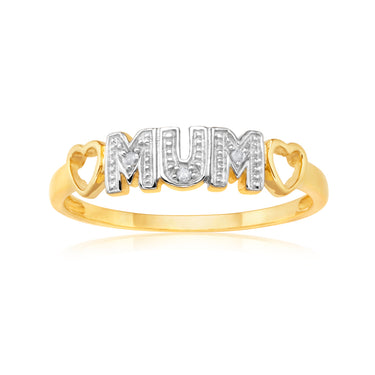 9ct Yellow Gold Diamond Ring Set With Beautiful Brilliant Cut Diamonds