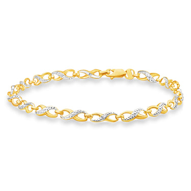 9ct Alluring Yellow Gold Diamond Fancy Bracelet