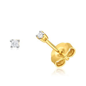 9ct Yellow Gold Gorgeous Diamond Stud Earrings