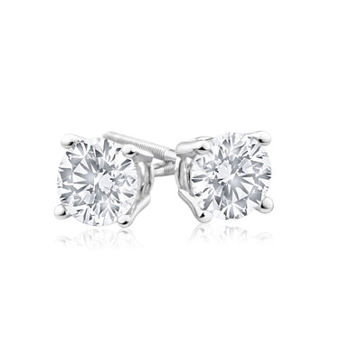 18ct White Gold Stud Earrings With 0.75 Carats Of Diamonds