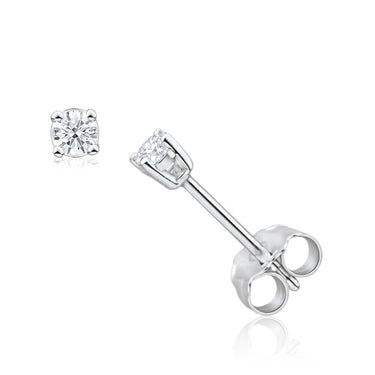 9ct White Gold Diamond Stud "Arabella" Earrings