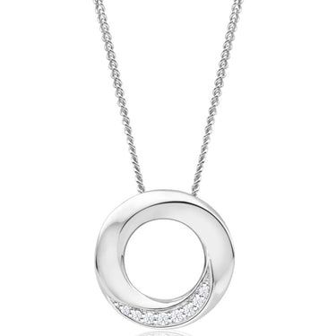 9ct White Gold Diamond Pendant