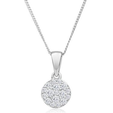 9ct White Gold Diamond Pendant