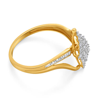 9ct Yellow Gold Diamond Ring Set with 15 Brilliant Cut Diamonds