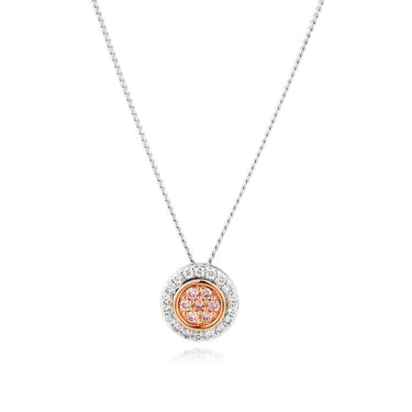 Pink Diamond 18ct White Gold 1/5 Carat Diamond Pendant on 45cm Chain