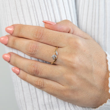 9ct Yellow Gold Diamond Bead Set Ring