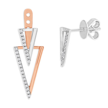 9ct Rose Gold Drop Earrings With 0.2 Carats Of Diamonds