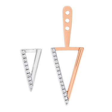 9ct Rose Gold Drop Earrings With 0.2 Carats Of Diamonds