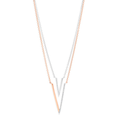 9ct Rose Gold Diamond Pendant With Chain