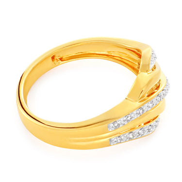 9ct Yellow Gold Diamond Ring Set with 22 Stunning Brilliant Diamonds