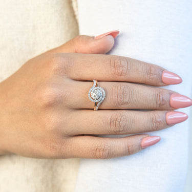 9ct Yellow Gold 1/2 Carat Diamond Ring Set with 59 Stunning Brilliant Diamonds